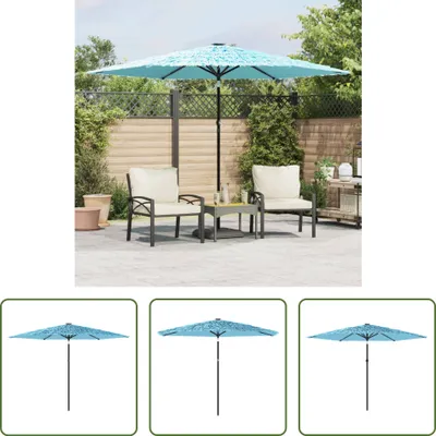 Image de The Living Store Parasol avec mât en acier bleu 288x288x225 cm