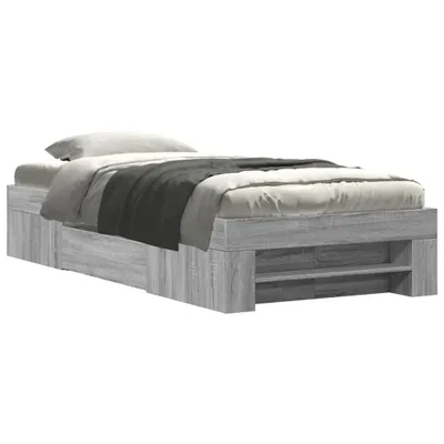 Produktbild von vidaXL Bettgestell Grau Sonoma 90x190 cm Holzwerkstoff