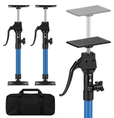 Produktbild von Ikodm 2x Teleskopstütze 40-60 cm, Deckenstütze Montagestütze bis 100 kg, höhenverstellbar, 0-180° Auflage, Aluminiumgriff, Blau