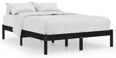 Produktbild von vidaXL Massivholzbett Schwarz Kiefer 140x190 cm
