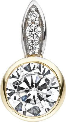 Produktbild von JOBO Anhänger 375 Gold Gelbgold bicolor 4 Zirkonia Goldanhänger