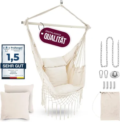 Produktbild von HEIMLING Hängesessel Indoor & Outdoor XXL Hängesessel Hängematte Balkon Terrasse beige