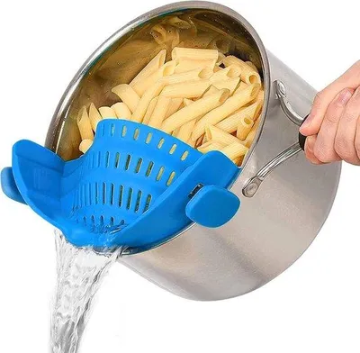 Produktbild von Silikon Sieb, praktische Abgießhilfe für Pasta, Gemüse, Obst, spülmaschinenfest, hochwertig