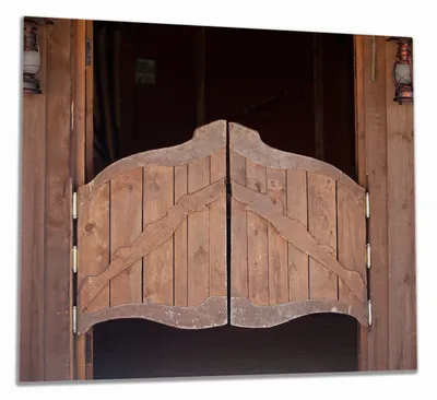 Produktbild von Wallario Herdabdeckplatte aus Glas, Größe 60 x 52 cm 1-teilig, Motiv Saloontür