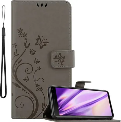 Zdjęcie produktu dla Cadorabo pokrowiec na Sony Xperia 8 pokrowiec ochronny w kolorze szarym pokrowiec ochronny etui na telefon komórkowy etui w kwiaty etui w kwiaty