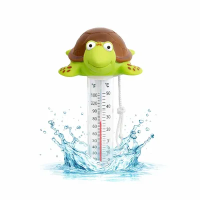 Produktbild von Schwimmendes Pool Thermometer – Wasserthermometer für Pool, Whirlpool & Schwimmbad mit präziser Temperaturmessung (Schildkröte)
