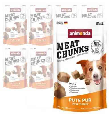 Produktbild von Animonda Fleischstückchen 8x60g Hundeleckerli mit Putenfleisch