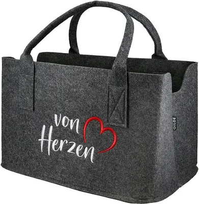 Produktbild von Gilde Filz Tasche "von Herzen" 44747 VE1 - Dunkelgrau