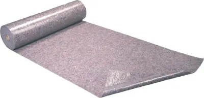A roll of painter's fleece is partially unrolled on a white background.