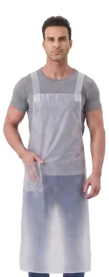 Wasserdichte PVC-Schürze mit Tasche, 81x108 cm, transparent