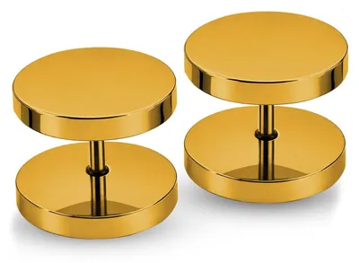 Produktbild von Ohrstecker mit Schraubverschluss Edelstahl 316L Gold 4–14 mm Fake Plug Tunnel - 12 mm
