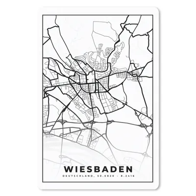 Produktbild von MuchoWow® Mauspad Mousepad Stadtplan - Karte - Wiesbaden 18x27 cm - Mousepads - Maus Mat - Pad - Mausunterlage