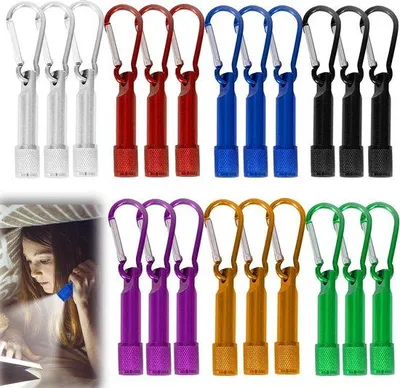 Obrázek produktu pro Mini hliníková svítilna, 21 kusů s karabinou