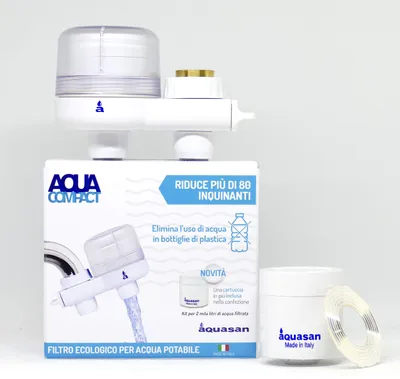 Wasserfilter-Set 2000 L mit 2 Patronen, reduziert Mikroplastik, Weiß