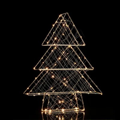 Obrázek produktu pro ACA Lighting 3D kovový strom, 100 mini LED 220-240V, teplá bílá, IP44, 47x60x11cm, 3m transparentní napájecí kabel X0610014249
