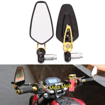 Immagine prodotto di Specchietto retrovisore per moto, attacco da 7/8" (22mm), in lega di alluminio, colore oro