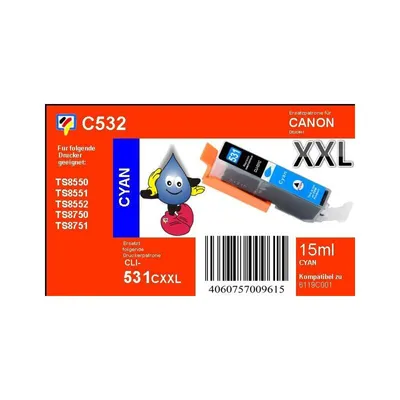 Produktbild von C532 - TiDis Ersatzpatrone Cyan  ersetzt CLI532 XXL