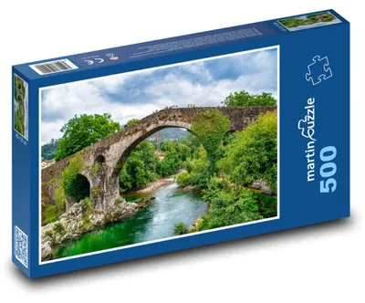 Zdjęcie produktu dla Puzzle 500 Historyczny kamienny most nad rzeką - martinpuzzle