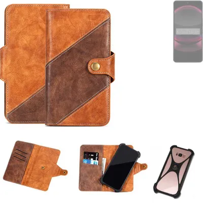 Produktbild von K-S-Trade Handyhülle Schutzhülle Bookstyle Case Wallet-Case kompatibel mit Sharp Aquos R8s Pro Cover Klapphülle Kantenschutz Smartphone dunkelbraun
