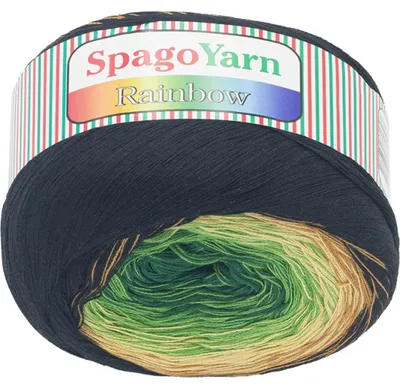 Zdjęcie produktu dla Włóczka SpagoYarn Rainbow – 250 g / 1000 m – brązowa, beżowa, zielona