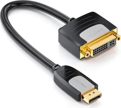 Produktbild von deleyCON 0,15m DisplayPort zu DVI Adapter - Full HD 1080p@60Hz WUXGA HDCP EDID - DP Stecker auf DVI Buchse