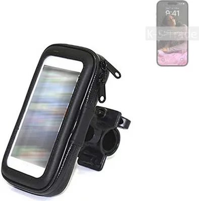 Produktbild von K-S-Trade Fahrrad-Halterung kompatibel mit Apple iPhone 14 Pro Handy-Halterung Halter Lenkstange Fahrradhalterung Motorrad Bike Mount Wasserabweisend