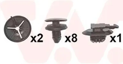 Produktbild von VAN WEZEL Montagesatz Stoßfänger 4029793 Hinten passend für PEUGEOT 207 (WA, WC)