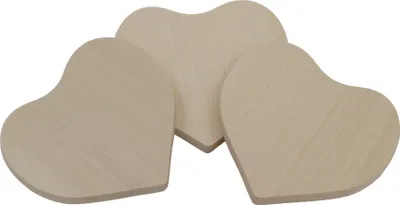 Produktbild von SET Herzförmiges Holzbrett | 3 Stück | Tassenuntersetzer zum Valentinstag