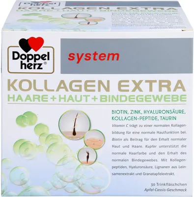 Produktbild von Doppelherz Kollagen Extra system Haare, Haut und Bindegewebe Lösung, 30 St. Trinkfläschchen