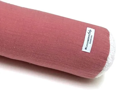 Produktbild von Baby - Bettschlange Bettkissen Bettrolle Seitenschläferkissen Bettumrandung Nackenrolle Kuschelschlange Zierkissen Zugluftstopper 100% Musselin-Baumwolle - Altrosa (200 cm)