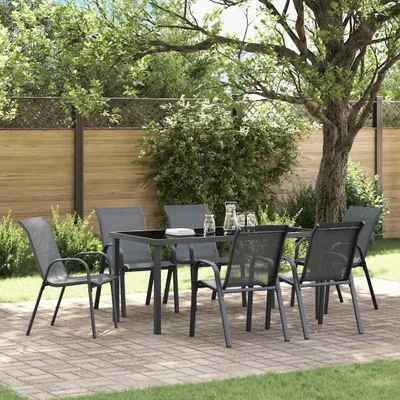 Immagine prodotto di Sedie da giardino impilabili 6 pz. Textilene grigio