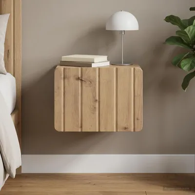 Image de vidaXL Table de chevet murale en chêne Artisan 33 x 34,5 x 24 cm