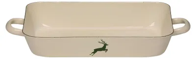 Auflaufform rechteckig 33 cm 2,7 L gebrochen weiß Keramik Emaille