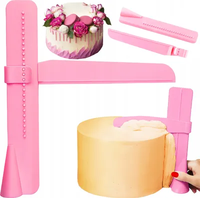 Zdjęcie produktu dla Łoptka Szpatułka Wygładzacz Do Tortu Dekorator Regulacja Wysokości 7-22Cm