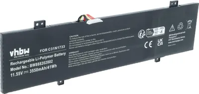 Produktbild von vhbw Akku Ersatz für Asus 0B200-02970000, C31N1733 für Notebook (3550 mAh, 11,55 V, Li-Polymer)