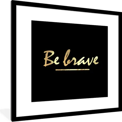 Produktbild von MuchoWow® Gerahmtes Poster Zitate - Gold - Schwarz 40x40 cm - Poster mit Schwarzem Bilderrahmen Wandposter Rahmen Foto Bilder - Poster - Plakat im Rahmen