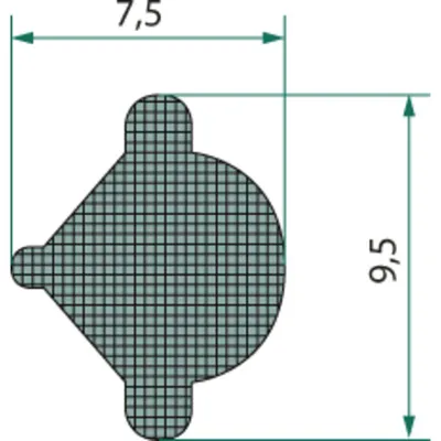 Obrázok produktu pre Gumové profilové tesnenie na sklo 7,5 x 9,5 mm 25 m