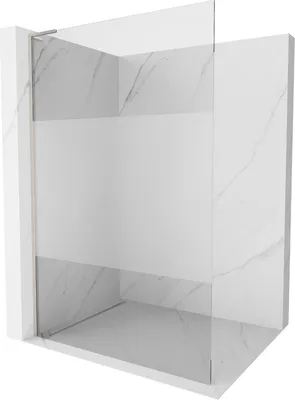 Produktbild von Mexen Kioto L Duschwand Walk-in 100 x 200 cm, transparent/satiniert, gebürstetes Nickel - 800-100-103-97-35