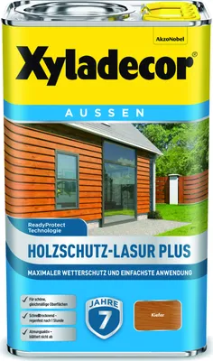Produktbild von Xyladecor Holzschutz-Lasur Plus, Kiefer, 2,5 l - Maximaler Wetterschutz und einfachste Anwendung