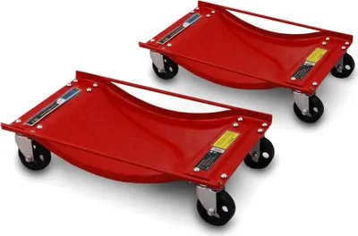 Produktbild von Bituxx 2 Stück Rangierhilfe für PKW Auto Rangierroller Rangierheber Roller Rot MS-19646