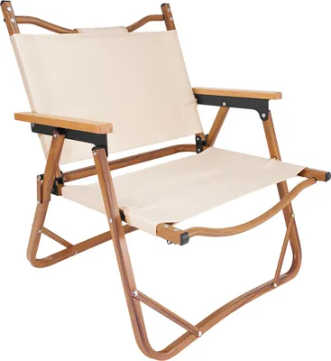 Produktbild von MidGard Campingstuhl aus Aluminium, leichter Faltstuhl, Klappstuhl bis 120 kg belastbar! Stuhl ist tragbar, klappbar & stabil! Beige