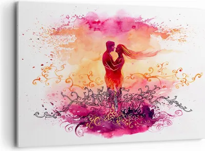 Produktbild von Bild auf Leinwand - Leinwandbild - Liebe Paar Flitterwochen - 120x80cm - Wand Bild - Wanddeko - Leinwanddruck - Bilder - Kunstdruck - Wanddekoration - Leinwand bilder - Wandkunst - AA120x80-3006