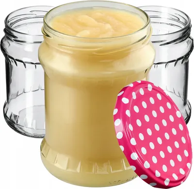 Zdjęcie produktu dla Słoiki na przetwory KADAX z pokrywką "Kisko", słoiki na dżem, słoiki na przetwory, 500 ml, różowe w kropki, 16 sztuk