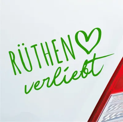 Produktbild von Auto Aufkleber Rüthen verliebt Herz Stadt Heimat Liebe Car 19x10 cm Hellgrün Sticker Heckscheibenaufkleber