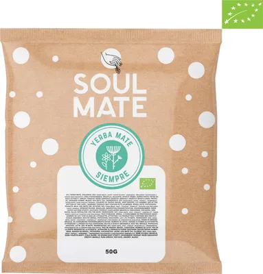 Produktbild von Soul Mate - Mate Tee Bio Probe Orgánica Siempre 50g - Mit Anis, Fenchel, Kamille - Rauchfrei, Mild - Luftgetrocknet - Yerba Mate Brasilien