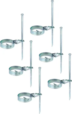 Immagine prodotto di Alberts 843014 Ancoraggio a bilanciere, per il fissaggio al suolo, zincato elettroliticamente, passivato a strato spesso, lunghezza 390 mm, Ø staffa 100 mm, set da 6 pezzi
