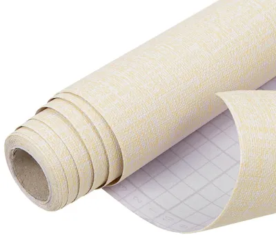 Productafbeelding van Zelfklevende meubelfolie - Gestructureerd met een grasdoeklook - Voor het bekleden van wanden en meubels - Beige - 40 cm x 6 m