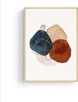 Produktbild von TPFLiving Kunstdruck LW-44 (OHNE RAHMEN) Poster - Leinwand - Wandbild - Hochauflösender Giclée-Druck, langlebig und hochwertig - Nordic Art - Abstrakte Formen -  - Größe: 60x90cm