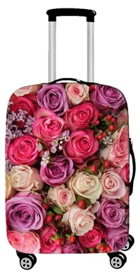 Image de Housse de protection élastique pour valise, motif floral, idéale pour les voyages