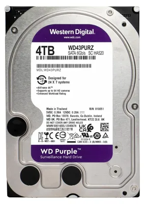 Immagine prodotto di Wd Purlple Hard Disk 4tb 3,5" Sata Disco Rigido Hdd Dvr 24/7 Server Pc 256mb